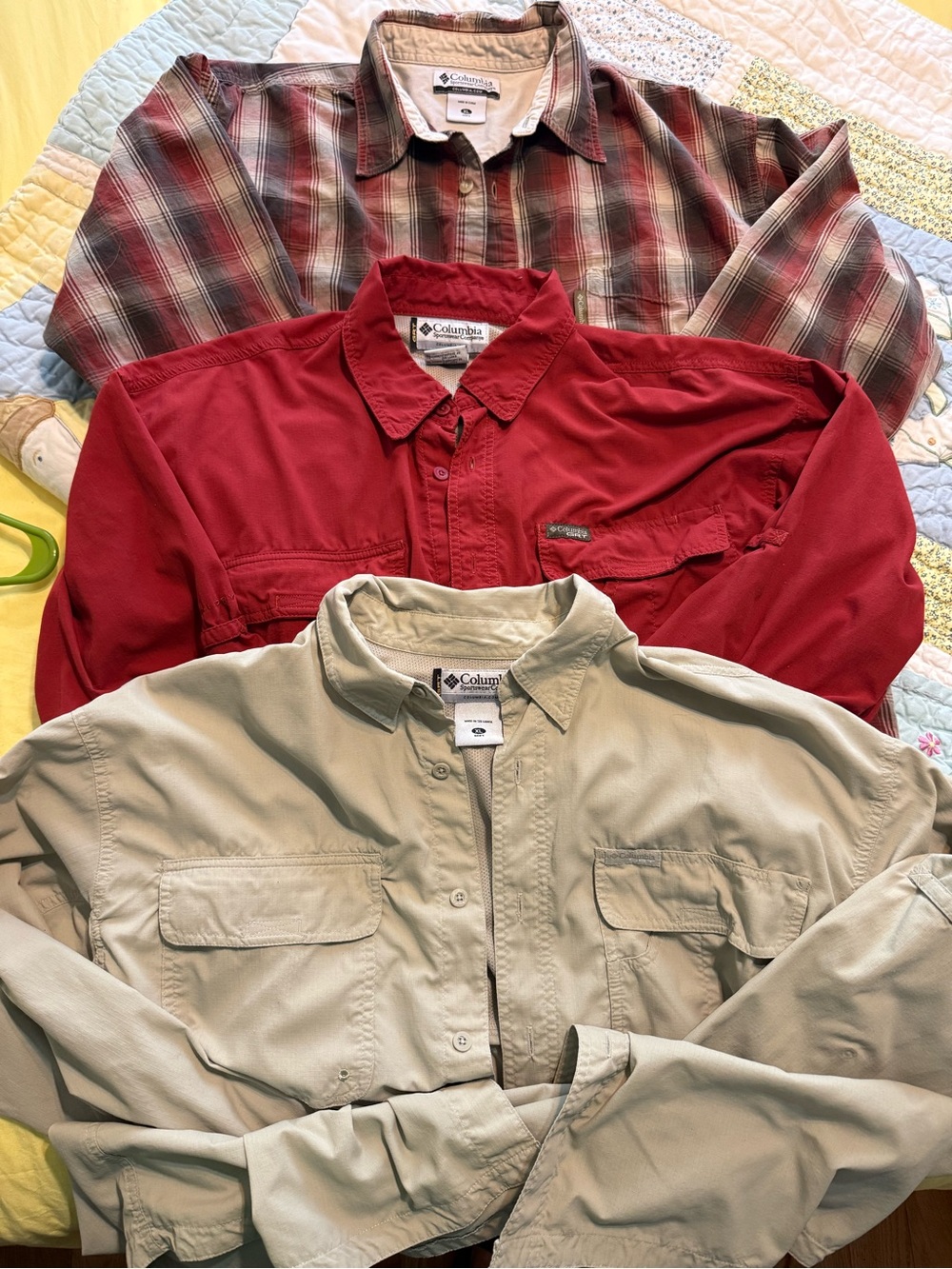Columbia Men's Lightweight Shirt Jacket Trio - Red, Tan, Plaid